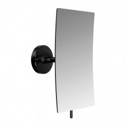 Emco Cosmetic mirrors Pure - Nástěnné čtvercové holicí a kosmetické zrcadlo, 132 x 208 mm, 3 násobné zvětšování, černá 109413307